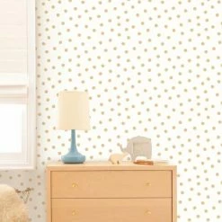 Hot Sale 🔥 Self-Adhesive Wallpaper RoomMates Gold Dot Peel And Stick Wallpaper ✨ -Wallpaper Sales Store detail2YWI1746
