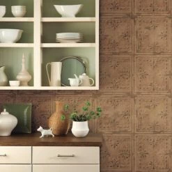 Wholesale 🎉 Self-Adhesive Wallpaper RoomMates Tin Tile Peel And Stick Wallpaper 🔥 -Wallpaper Sales Store detail2YWI1841