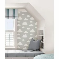 Cheap 🌟 Self-Adhesive Wallpaper Brewster Home Clouds Grey Peel And Stick Wallpaper ⭐ -Wallpaper Sales Store detail3BREW1322