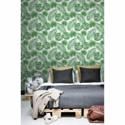 Deals 🎁 ESTA Home Design Department Patti Light Green Leaves Wallpaper 🥰 -Wallpaper Sales Store detail3BREW4911