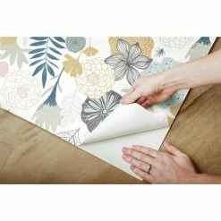Deals 😉 Self-Adhesive Wallpaper RoomMates Perennial Blooms Peel And Stick Wallpaper ⌛ -Wallpaper Sales Store detail4YWI1988