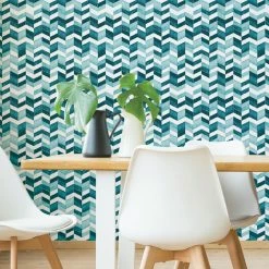 Hot Sale 🔔 RoomMates Watercolor Chevron Self-Adhesive Wallpaper 🤩 -Wallpaper Sales Store detail4YWI2022 1