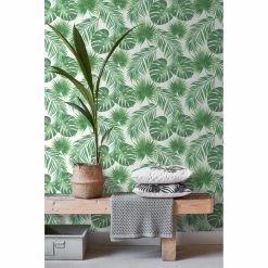 Deals 🎁 ESTA Home Design Department Patti Light Green Leaves Wallpaper 🥰 -Wallpaper Sales Store detail5BREW4911