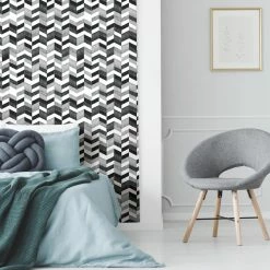 Hot Sale 🔔 RoomMates Watercolor Chevron Self-Adhesive Wallpaper 🤩 -Wallpaper Sales Store detail6YWI2022
