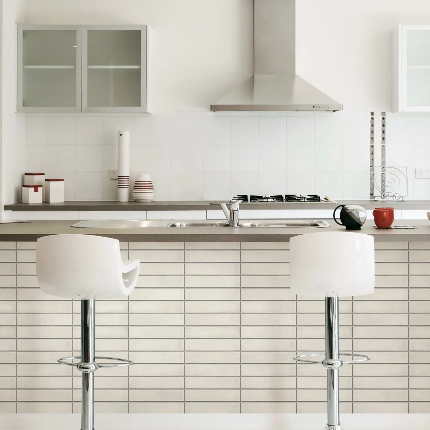 Buy π Self-Adhesive Wallpaper NuWallpaper White Mid-Century Brick Peel And Stick Wallpaper π 5 Buy π Self-Adhesive Wallpaper NuWallpaper White Mid-Century Brick Peel And Stick Wallpaper π - Image 3