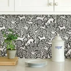 Cheapest 🛒 Self-Adhesive Wallpaper NuWallpaper Charcoal Merriment Peel And Stick Wallpaper ✔️ -Wallpaper Sales Store detailBREW5036