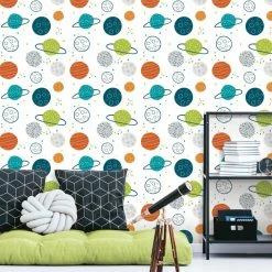 Brand new 💯 Self-Adhesive Wallpaper RoomMates Planets Peel And Stick Wallpaper 🌟 -Wallpaper Sales Store detailYWI1967