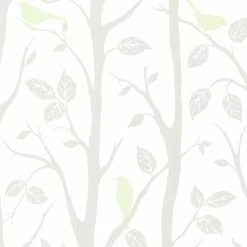 Best reviews of 🥰 Brewster Corwin Light Green Bird Branches Wallpaper 😀 -Wallpaper Sales Store inuseBREW2005