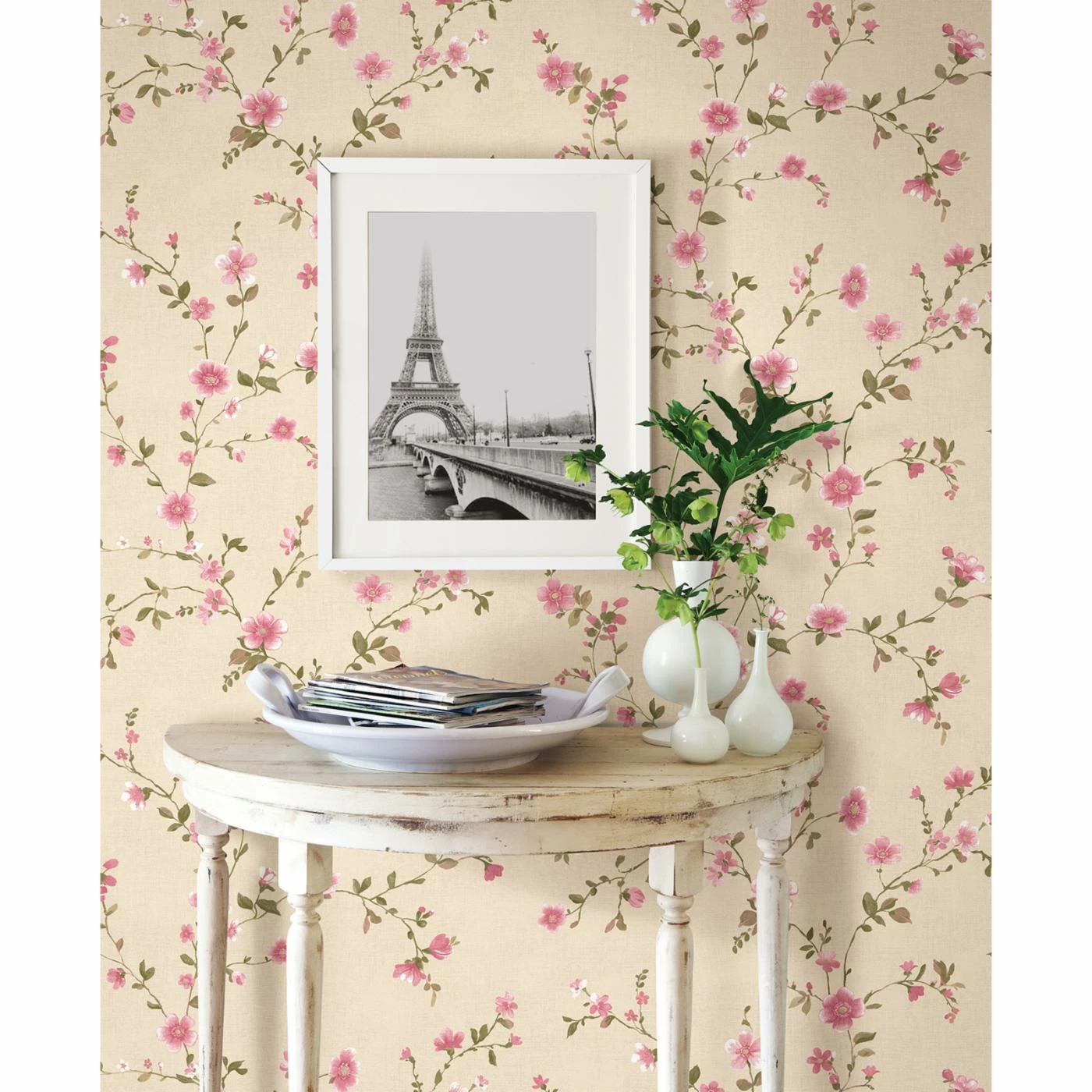 Budget 🎉 Brewster Delphine Pink Floral Trail Wallpaper 🛒 4 Budget 🎉 Brewster Delphine Pink Floral Trail Wallpaper 🛒 - Image 2