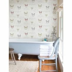Best deal 😍 Brewster Admiral Butterflies And Script Wallpaper 🌟 -Wallpaper Sales Store inuseBREW4079