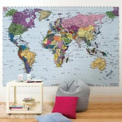 Discount 🤩 Wall Murals Komar World Map Wall Mural 🎉 -Wallpaper Sales Store inuseBREW684