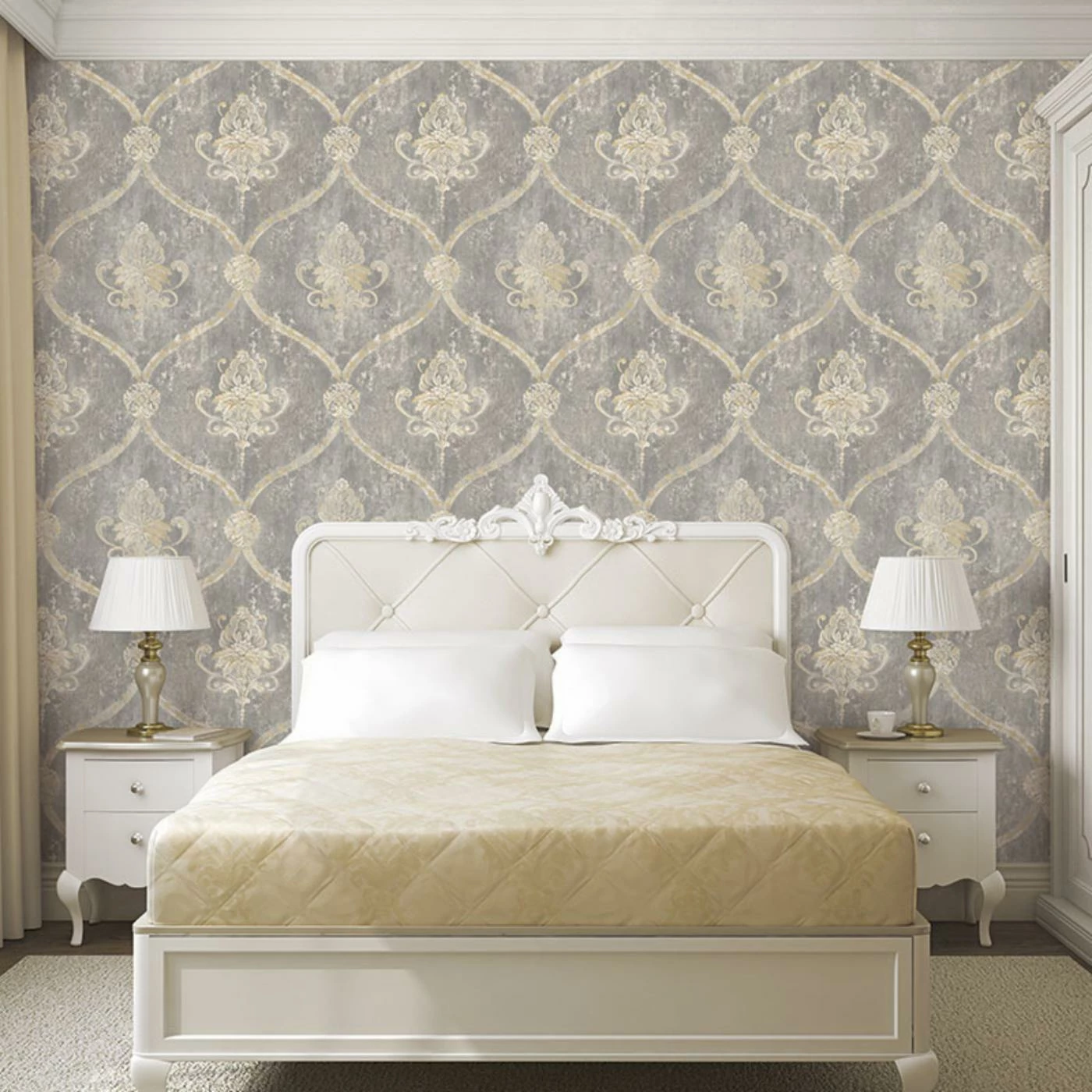 Brand new 😉 Manhattan Comfort Noah Regal Damask Wallpaper 🛒 4 Brand new 😉 Manhattan Comfort Noah Regal Damask Wallpaper 🛒 - Image 2