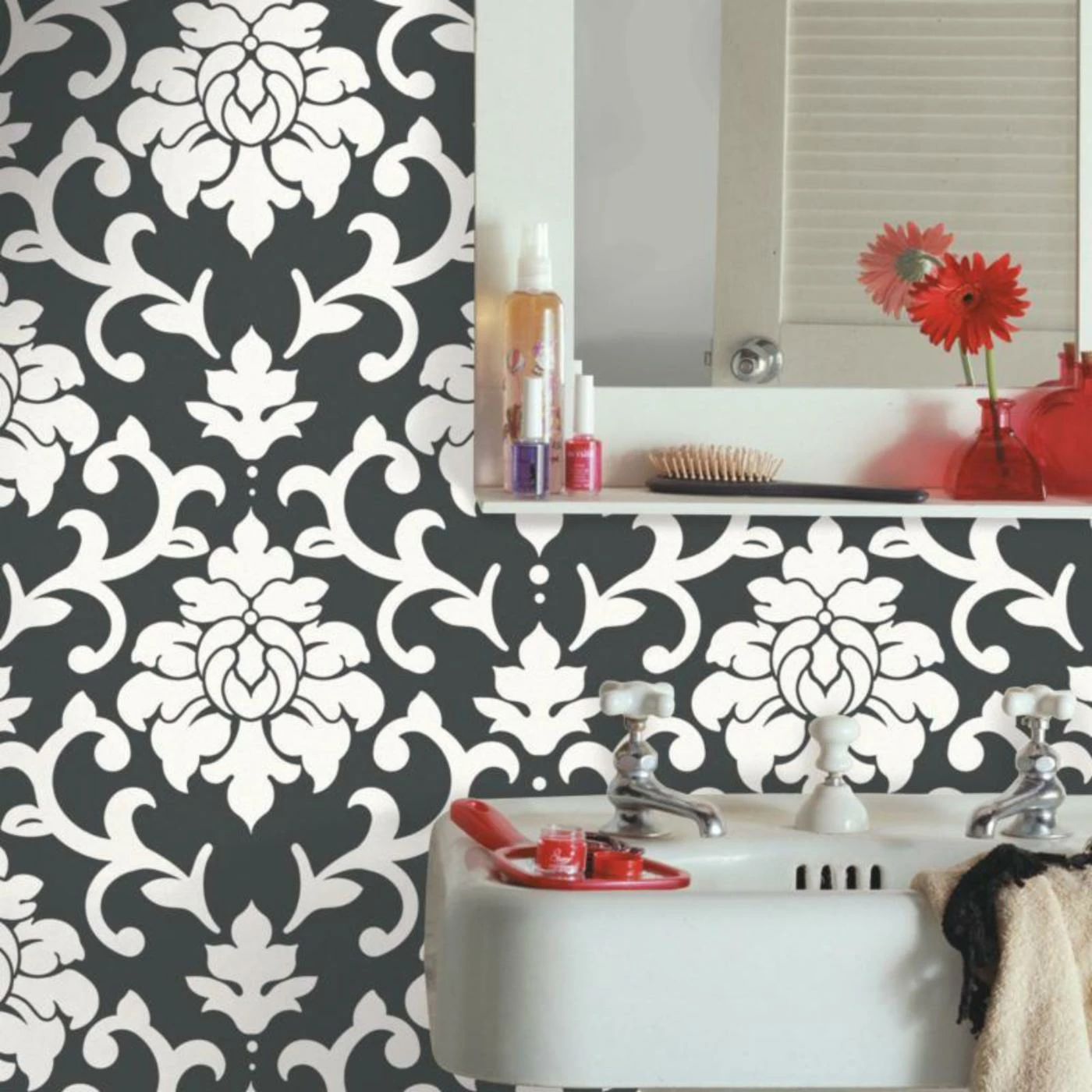 Outlet ⭐ Self-Adhesive Wallpaper RoomMates Damask Peel And Stick Wallpaper 😍 4 Outlet ⭐ Self-Adhesive Wallpaper RoomMates Damask Peel And Stick Wallpaper 😍 - Image 2