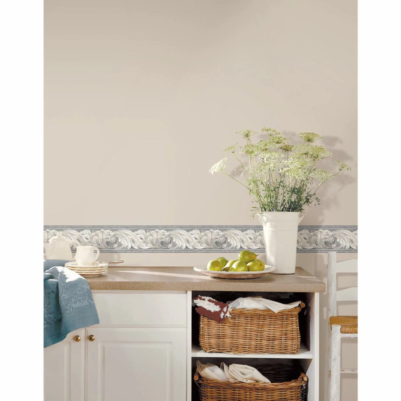 Cheap 💯 Self-Adhesive Wallpaper RoomMates Scrolling Leaves Architectural Peel And Stick Wallpaper Border 🥰 4 Cheap 💯 Self-Adhesive Wallpaper RoomMates Scrolling Leaves Architectural Peel And Stick Wallpaper Border 🥰 - Image 2