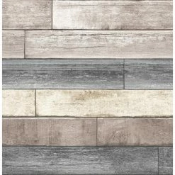 Coupon 🔥 Self-Adhesive Wallpaper NuWallpaper Reclaimed Wood Plank Peel And Stick Wallpaper 🔥