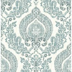 Buy ⭐ Self-Adhesive Wallpaper NuWallpaper Kensington Damask Peel And Stick Wallpaper 🔥