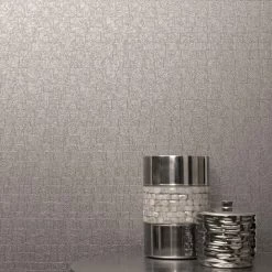 Promo 👍 Decorline Urbana Gray Geometric Texture Wallpaper ⭐