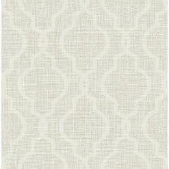 Wholesale 🎁 Kenneth James Geometric Jute Quatrefoil Wallpaper 🥰