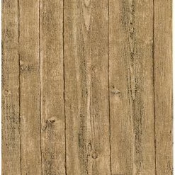 Discount ⭐ Brewster Orchard Taupe Wood Panel Wallpaper ❤️