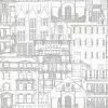 Buy 🎉 Beacon House Facade Vintage Blueprint Wallpaper 🌟 -Wallpaper Sales Store masterBREW3307