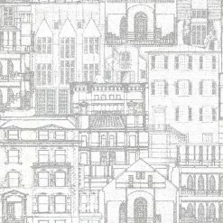 Buy 🎉 Beacon House Facade Vintage Blueprint Wallpaper 🌟