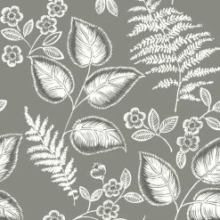 Wholesale 🔥 Self-Adhesive Wallpaper NuWallpaper Gray Foliage Peel And Stick Wallpaper 😀