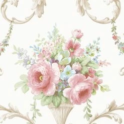 Hot Sale 😀 Manhattan Comfort Hallandale In-register Ornamental Floral Wallpaper ⌛