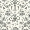 Cheap 💯 Manhattan Comfort Biscayne Deep Sea Toile Wallpaper 🎁 -Wallpaper Sales Store masterMANH1276