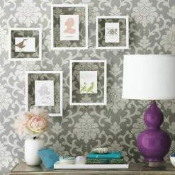 Outlet โญ Self-Adhesive Wallpaper RoomMates Damask Peel And Stick Wallpaper ๐