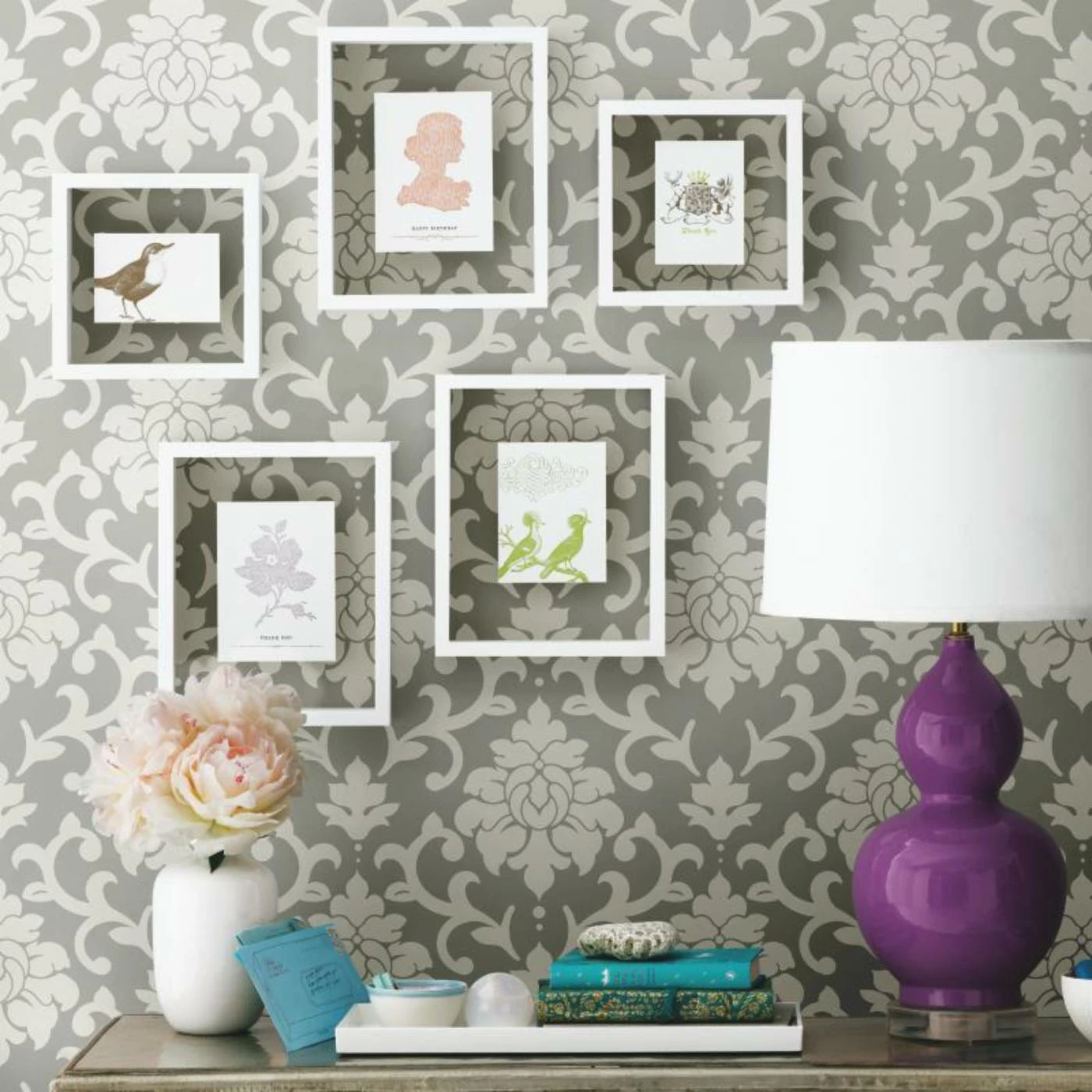 Outlet ⭐ Self-Adhesive Wallpaper RoomMates Damask Peel And Stick Wallpaper 😍 3 Outlet ⭐ Self-Adhesive Wallpaper RoomMates Damask Peel And Stick Wallpaper 😍