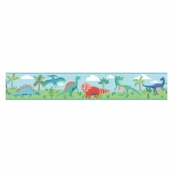 Promo ❤️ Self-Adhesive Wallpaper RoomMates Dinosaur Parade Peel And Stick Wallpaper Border ✨