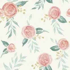 Flash Sale 🎁 Self-Adhesive Wallpaper Magnolia Home By Joanna Gaines Watercolor Roses Peel And Stick Wallpaper 👍