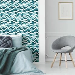 Hot Sale 🔔 RoomMates Watercolor Chevron Self-Adhesive Wallpaper 🤩 -Wallpaper Sales Store scaleYWI2022 1